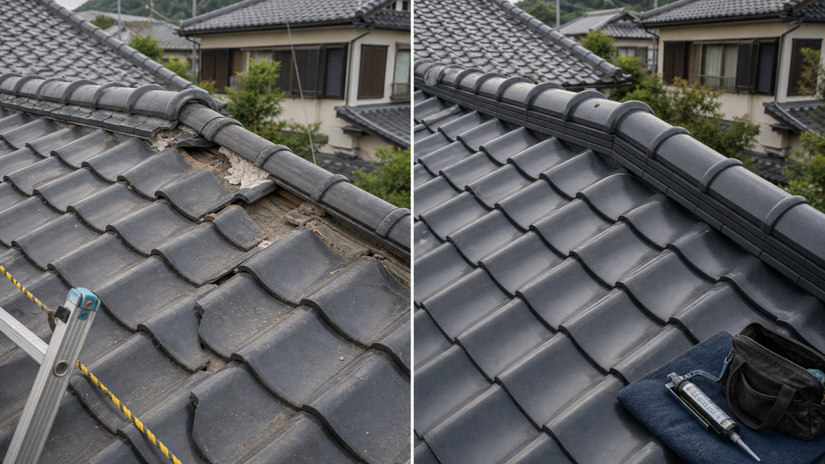 屋根修理前後イメージ