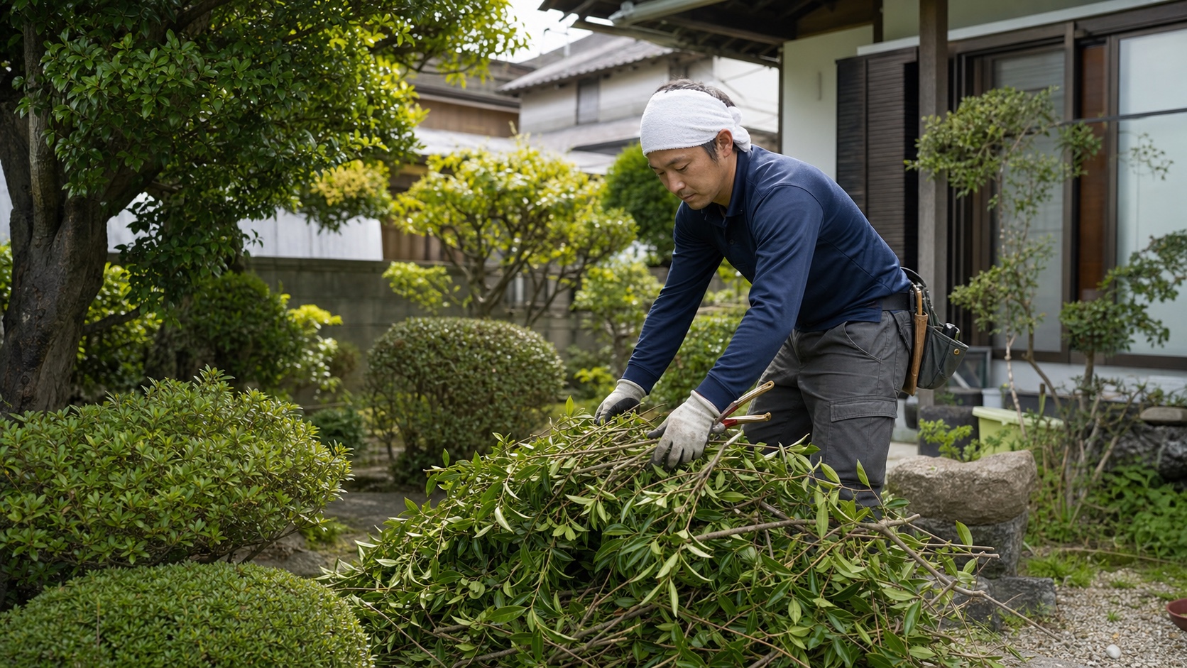 防草シートの現地状況イメージ