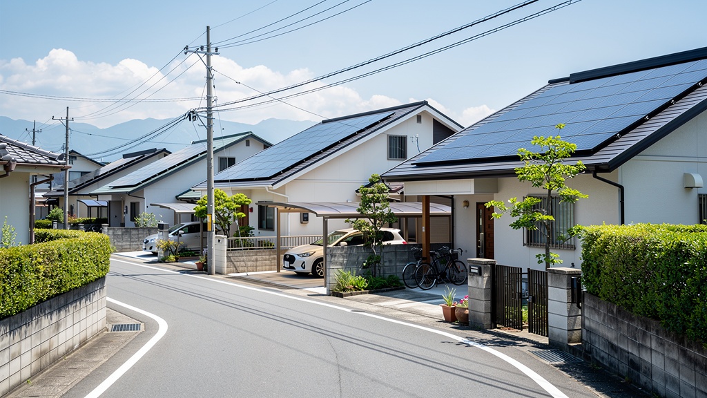 川越市の住宅で太陽光パネル清掃を実施した現場